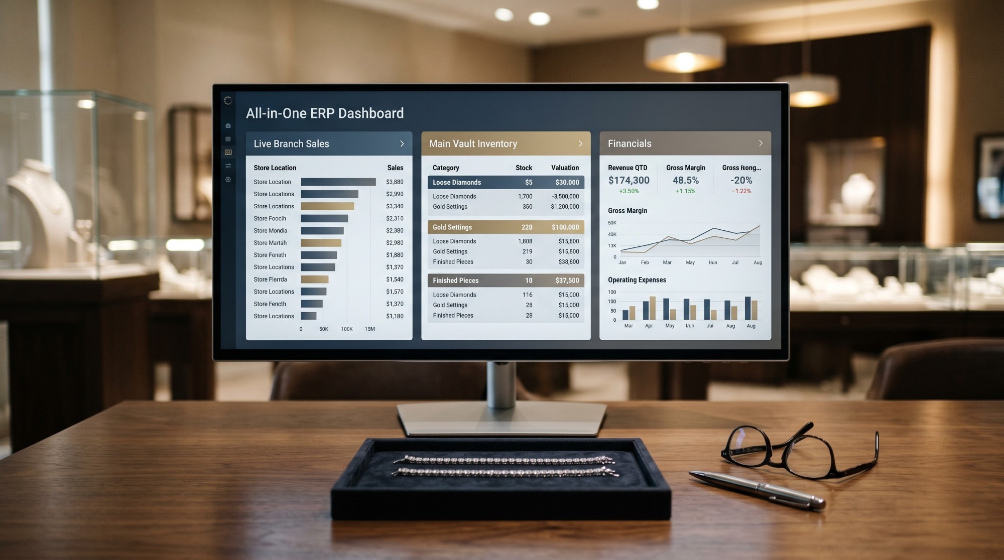نظام ERP الشامل لتجارة المجوهرات